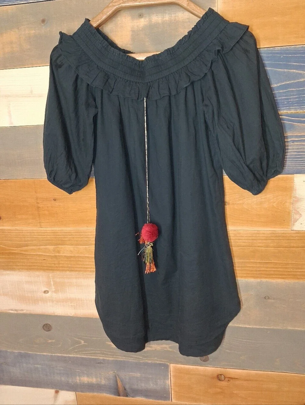 MISA Los Angeles Dress| Mini Tassel Dress | XS Navy Bohemian